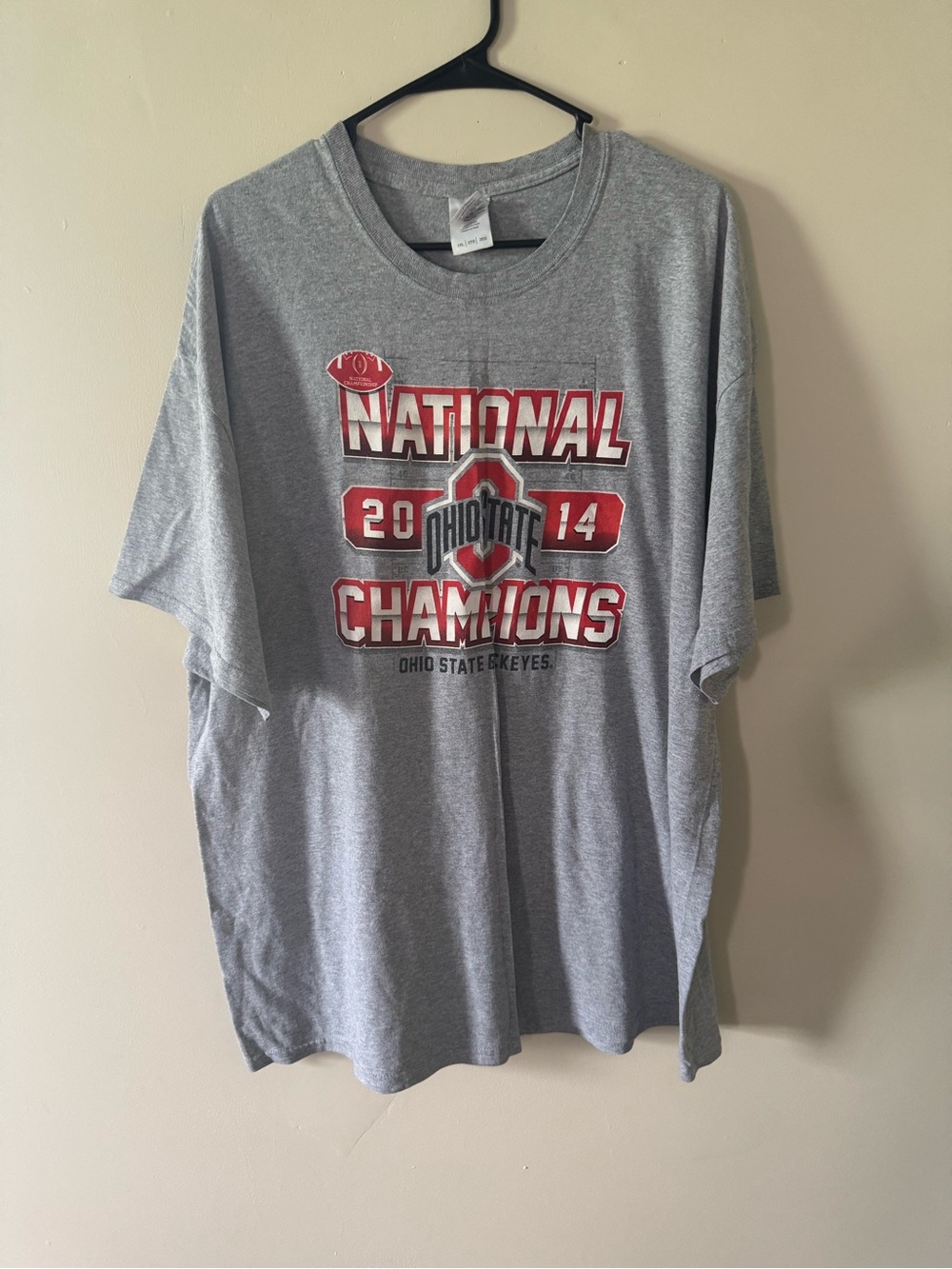 🎄5 for $20 Ohio State Buckeyes 2014 National Champions T-Shirt 2XL Gildan Gray O
